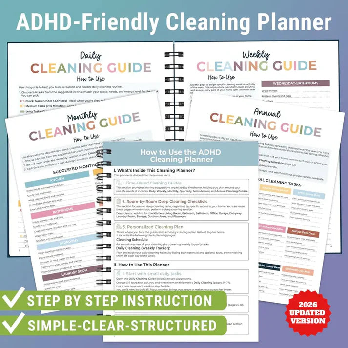 TidyBrains™ ADHD Cleaning Planner